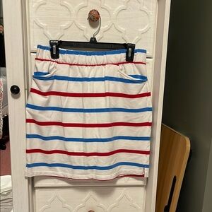 Kim Rogers Red and Blue Striped Mini Skirt/skort
